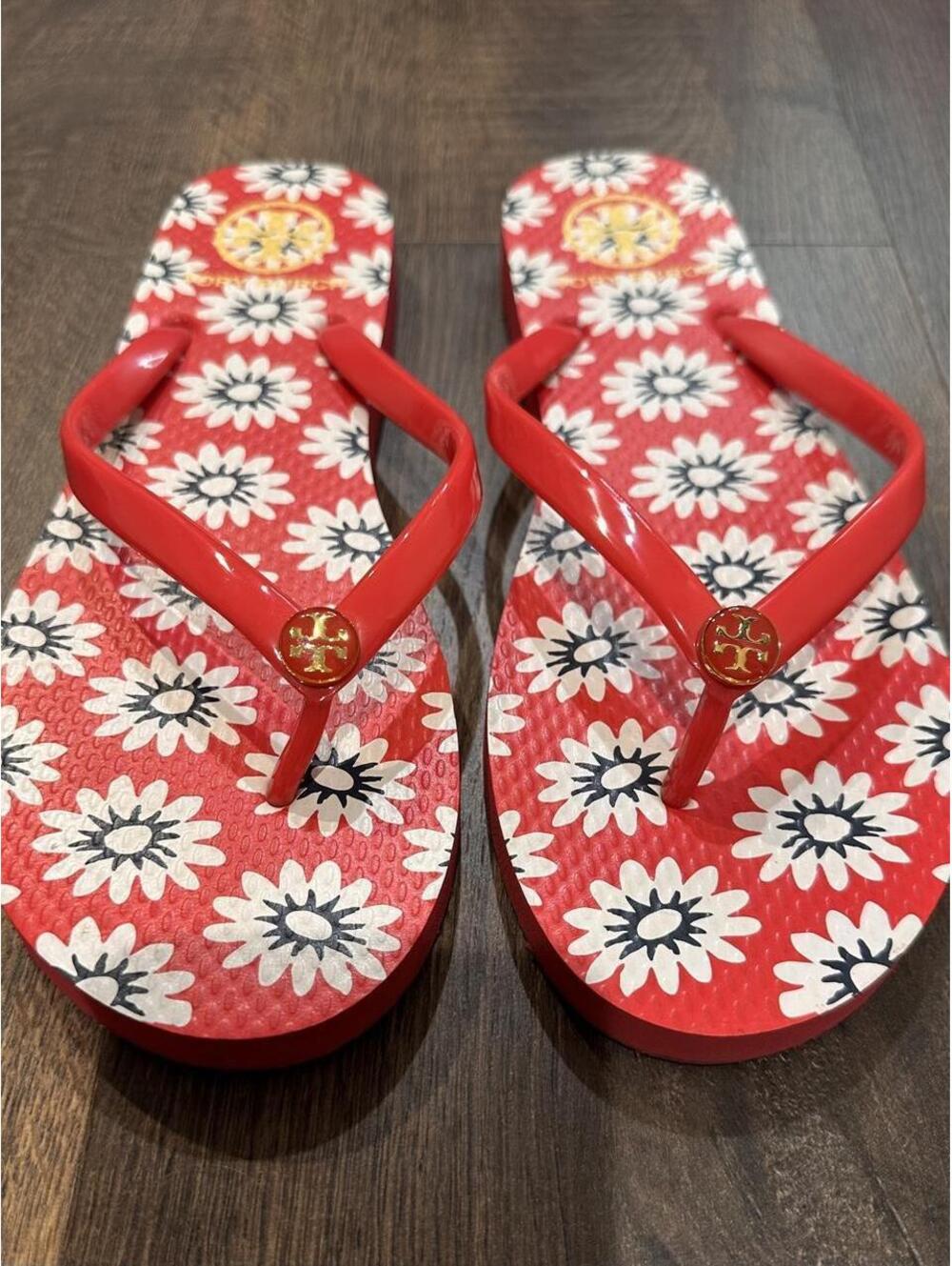 Tory Burch Women's Red and Orange Flipflop